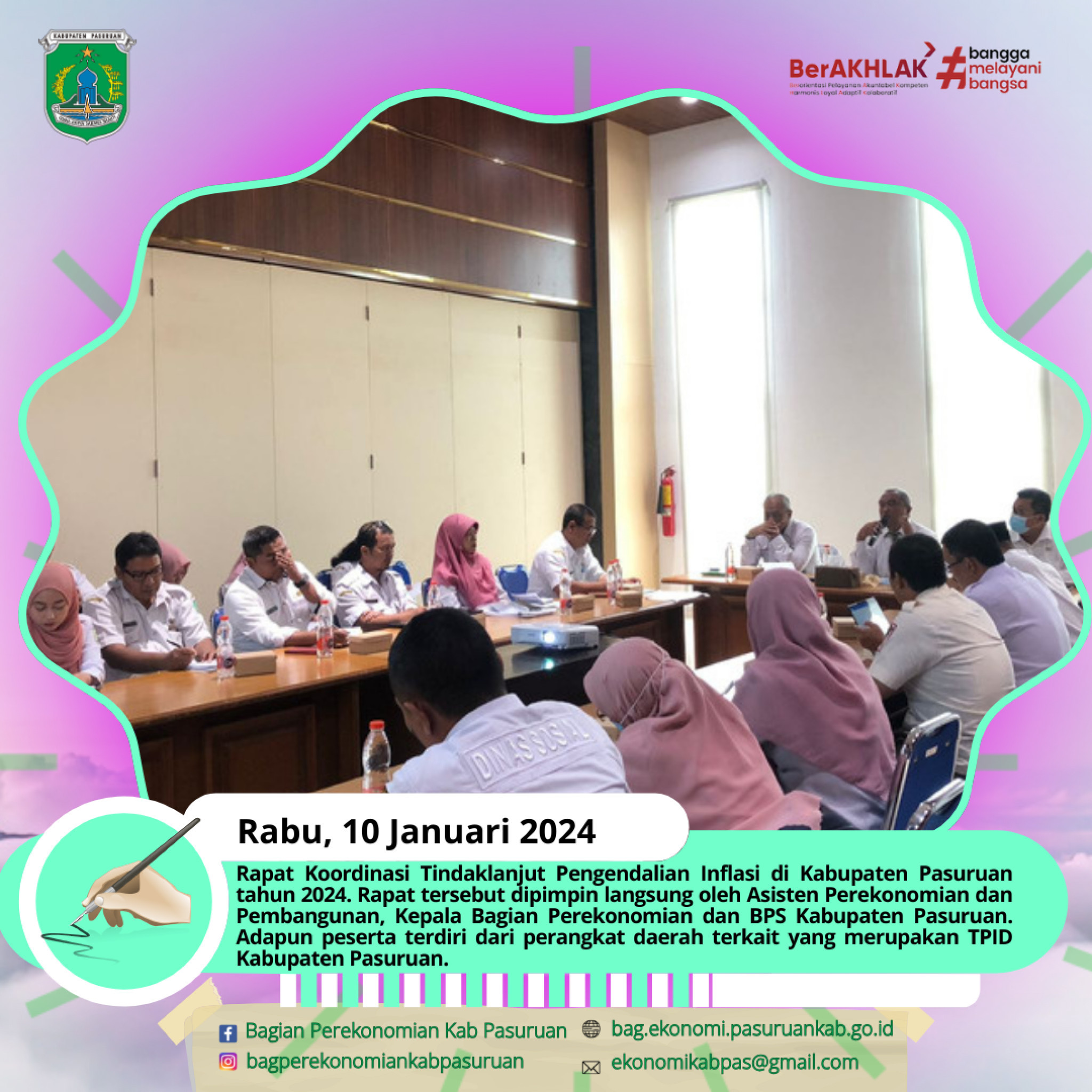 Rakor Tindaklanjut Pengendalian Inflasi di Kabupaten Pasuruan tahun 2024